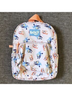 Moose Bluey Toddler Boy Girl Backpack Book Bag Gream Orange